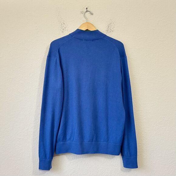 GREYSON Sebonack Sweater Blue 1/4 Zip Pullover Cashmere Wool Minimalist - Picture 2 of 10